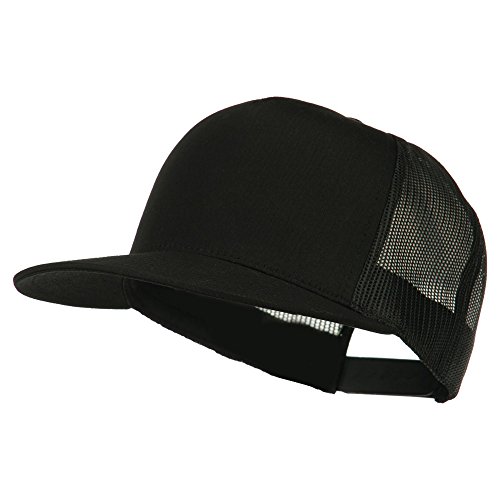 Flexfit5 Panel Mesh Trucker Snapback Cap - Black