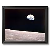 NASA Space Photo Of Earth From The Moon Wall Picture Black Framed Art Print