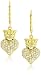 Queen Baby 18K Vermeil Small 3D Pave Cubic-Zirconia Crowned Heart Leverback Earrings