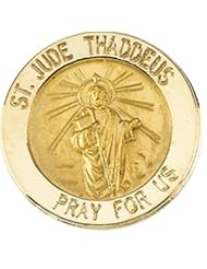 14K Yellow Gold 15.00 mm St. Jude Lapel Pin