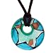 Topaz Silver Foil Murano Glass Donut Fashion title=