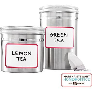 Martha Stewart Home OfficeTM with AveryTM Dry Erase Labels, Red Border, 2-1/2