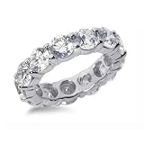 2.10 Ct Round Cut Diamond Eternity Band F-G SI1-SI2 Set in 14k White Gold