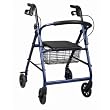 Medline Lightweight Rollator with Curved Back in Blue Medline Lightweight Rollator with Curved Back in Blue