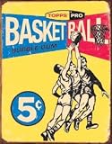 Topps Pro Basketball Cards 1957 5 Cent Sports Distressed Retro Vintage Tin Sign
