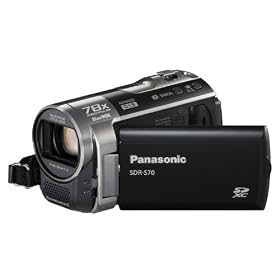 Panasonic SDR-S70 Camcorder - Black (SD Card compatible, x78 Enhanced Optical Zoom, Wide Angle Lens)