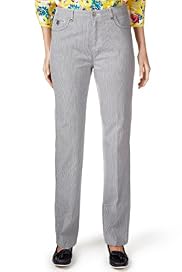 Per Una Roma Straight Leg Self-Striped Jeans