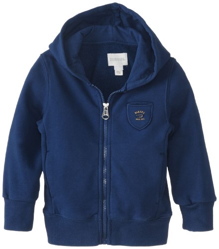 Diesel Boys 2-7 Subby Zip-Up Hoodie with Tonal Mohican On Back