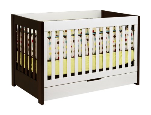 Babyletto Mercer Convertible Crib in Two Tone Espresso and White