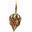 14K Yellow Gold Genuine Citrine & Peridot Charm Pendant