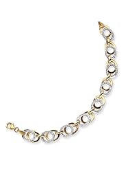 14k Two-tone Diamond Fascination 7.5in Link Bracelet, Best Quality Free Gift Box Satisfaction Guaranteed