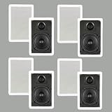 4 Pair New 5.25" In Wall Surround Sound Home Theater Rectangular Kevlar Speaker 4TS50W