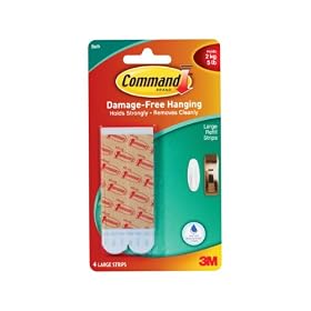Command 17605B Large Water-Resistant Refill Strips, 4 Strips