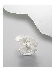 Flower CZ Ring In 92.5 Sterling Silver
