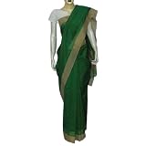 Printed Saris Cotton Indian Traditional Clothing Green