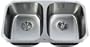 Kraus KBU22 32-Inch Undermount 50/50 Double Bowl 16 gauge Kitchen Sink, Stainless Steel