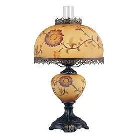 Elizabeth Glass Shade Hurricane Table Lamp
