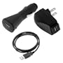 GTMax Rapid USB Car Charger + USB Home Travel Charger + Sync Tranfer USB Data Cable for Verizon HTC Droid Eris CDMA Cell Phone