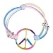 Girls Elastic Rainbow Peace Bracelets Girls Party Favors: Set of 12