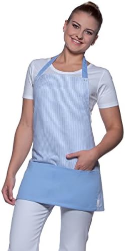 Karlowsky Womens/Ladies Lanzarote Short Stripe Apron (One Size) (Light Blue/White)
