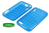 Blue Plaid TPU Crystal Skin Case for Motorola Atrix 4G MB860 Phone, AT&T