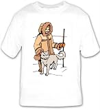 T-shirt with husky, snow, dog, inuit, hunter