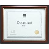 Kiera Grace Kylie Document Frame, 8.5 by 11-Inch Document, Brown with Gold Border