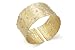 14K Yellow Gold Matte and Hammered-Finish Hand-Crafted Cuff Bracelet, Enhanced with Scattered White Gold Bezel Set Diamonds.