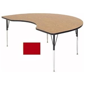 Correll A4896-Kid-35 Kidney Shape Activity Tables - Standard Legs - Red