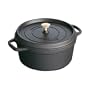 Staub 5 Quart Round Cocotte, Black