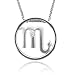 Zodiac Sign Scorpio Silver Diamond Pendant Necklac