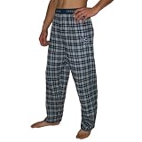 Mens NFL Tennessee Titans Plaid Cotton Thermal Sleepwear / Pajama Pants - Blue & Grey (Size: XL)