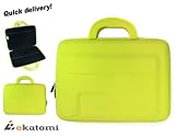 Laptop Travel Bag Attache for 13" ASUS UL30A-X5, U36SD-A1, U30SD-XA1, U36SD-DH51, U31SD-AH51, U31SD-AH31, U31SD-DH31, U31SD-XA1 - Green. Bonus Ekatomi screen cleaner sticker