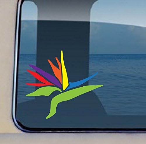 Aloha Maui Creations Bird of Paradise Decal Flower #564 - Vinyl Hawaiian Sticker 4.5 by 5 inch