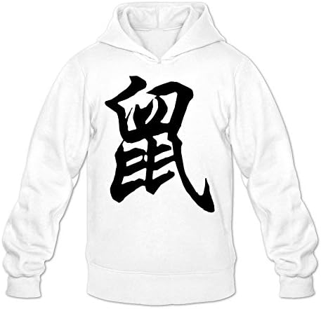 KPDYOD Mens Custom 100% Cotton Chinese Zodiac Sign Rat Hoodies