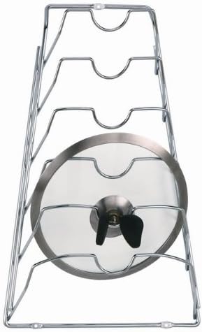 Organize It All Wall Cabinet Door Mounted Pot Lid Rack | Metal Wire | Dimensions 10.63" x 4.00" x 16.63" | Kitchen Storage | Sliver