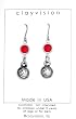 Clayvision Volleyball/Water Polo Charm Earrings with Birthstone/Team Color Swarovski Crystal