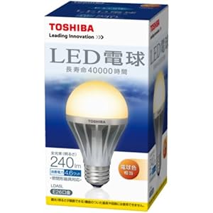 【クリックで詳細表示】TOSHIBA LED電球 一般電球形4.6W(電球色相当) LDA5L