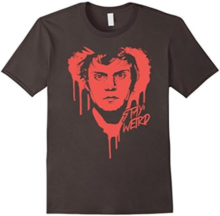 Men's Official Evan Peters "Stay Weird" Tshirt Small Asphalt