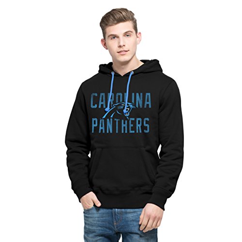NFL Carolina Panthers Men's '47 Cross-Check Pullover Hoodie, Large, Jet Black