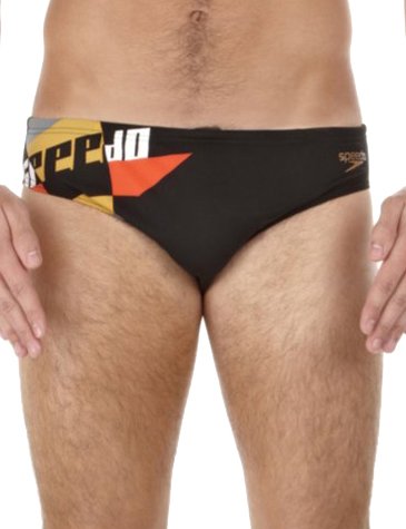Speedo Herren Badehose Fluid Dive 6,5cm Brief, black/lobster/retro gold/iron grey, 8, 8053 Preisvergleich