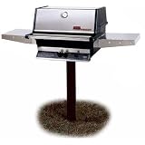 MHP Gas Grills TJK2 Propane Gas Grill W Stainless Grids On In-Ground Post
