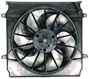 02-04 JEEP LIBERTY (2.4L, W/O TOWING PACKAGE) AC CONDENSER + RADIATOR COOLING FAN (W/ SHROUD, W/ MOTOR) (DUAL FUNCTION, W/ SINGLE FAN) 03 2002 2003 2004