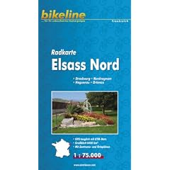 Cycline Radkarten, Elsass Nord: Strassburg - Nordvogesen - Haguenau - Ortenau, wasserfest und rei�fest, GPS-tauglich mit UTM-Netz. Mit Zentrums- und Ortspl�nen