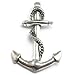 20 Anchor with Rope Charms silver tone