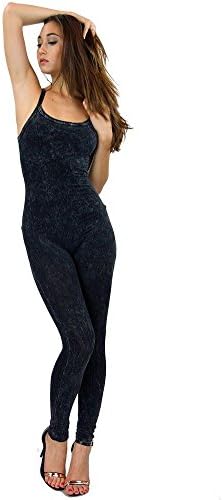 style Creek Acid Wash Ladder Back Catsuit Jumpsuit Romper