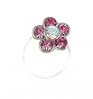 Toe Ring - T27 - Crystal Illusion - Flower ~ Rose (Pink)