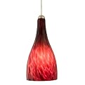 Art Glass Funnel Pendant - Dark Lava Red