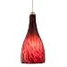 Art Glass Funnel Pendant - Dark Lava Red