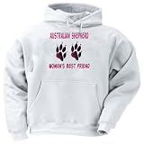 AUSTRALIAN SHEPHERD WOMAN`S BEST FRIEND Adult Hooded Sweatshirt (Hoodie / Hoody) Various Colors